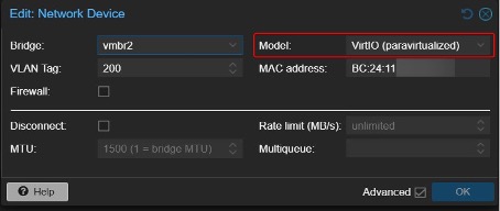 UI featuring the title Edit: Network Device